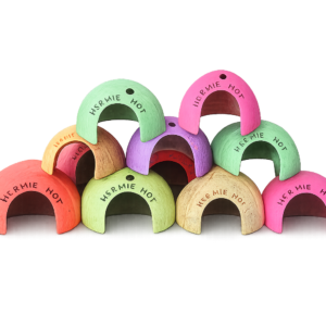 Colorful coco hut for hermit crab habitat