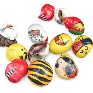 Large hermit crab in decorative painted shells