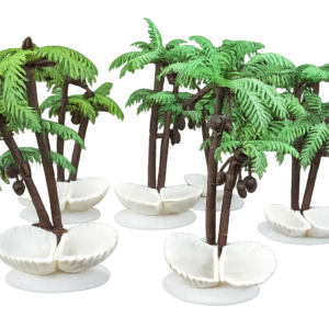 decorative mini palm tree on seashell dish base