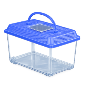 clear terrarium With Blue Vented Lid